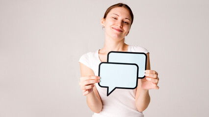 Email icon with young woman