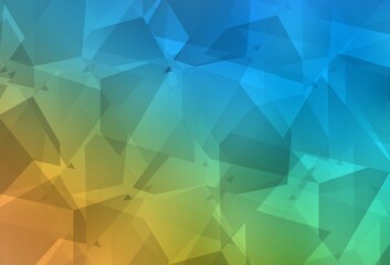 Light Blue, Yellow vector pattern with random polygonals.