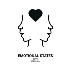 Vector image. Emotional states icon. Image of love.