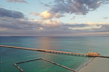 Aerial landscape view of Busselton jetty