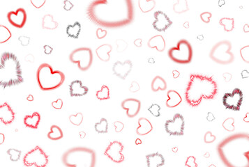 festive background with hearts of different shapes