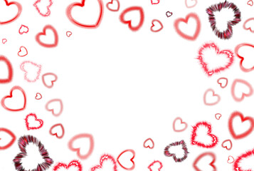 festive background with hearts of different shapes