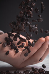 Close up of original coffee beans coming from vietnam, they are known for there strong but sweet taste!