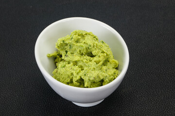 Avocado guacamole sauce with chili pepper