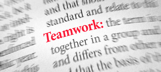 Definition of the word Teamwork in a dictionary
