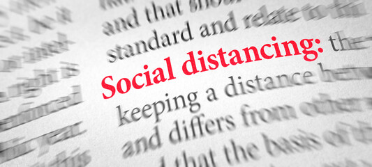 Definition of the word Social distancing in a dictionary