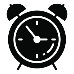 alarm glyph icon, school and education icon	