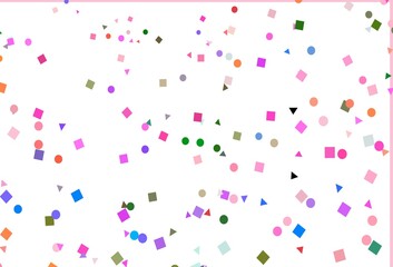 Light Multicolor, Rainbow vector backdrop with lines, circles, rhombus.