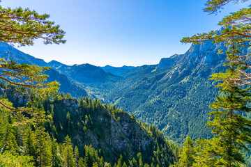 Obraz premium Beautiful landscape panorama with a view of Säuling mountain. South Bavaria. Germany