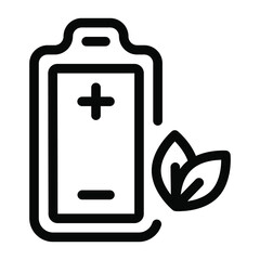 
Eco battery in glyph icon customized 
