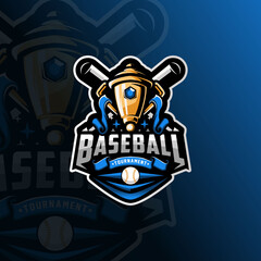 Trophy Logo Design Illustration For Baseball Tournament