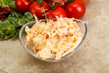 Vegetarian Cole slaw salad with cabbage
