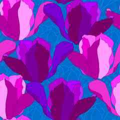 Floral seamless pattern. Vector background with flowers. Hand drawn artwork for textiles, fabrics, souvenirs, packaging and greeting cards.