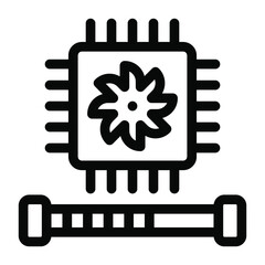 
Chip cooling in editable glyph icon 
