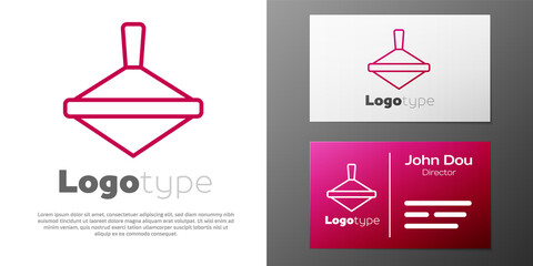 Logotype line Whirligig toy icon isolated on white background. Logo design template element. Vector.