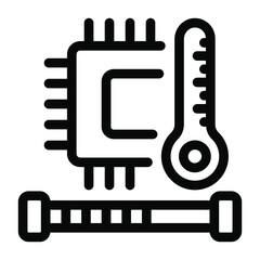 
Microchip temperature in glyph icon 
