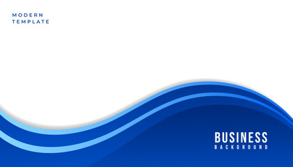 Business brochure presentation template in blue wave modern style. Eps10 vector