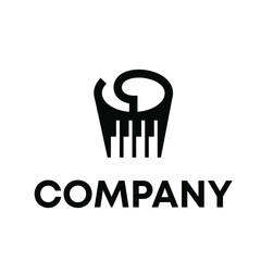 roll paper music piano logo design