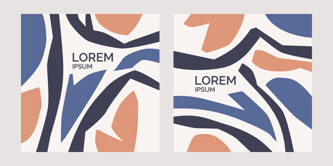 A set of posters. A composition with abstract elements in a popular style. Background for your design.
