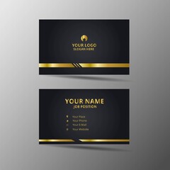 Modern business card design template. black and golden color