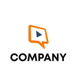 talk with play button logo