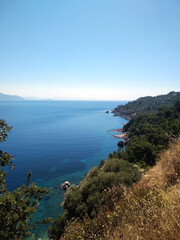 view of the sea and mountains, an Aegean region of Turkey