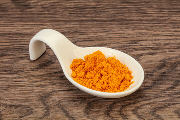 Tumeric powder in the bowl