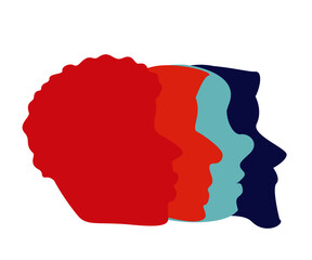 simple silhouette illustration for racism, various cultures, anti-racism, etc