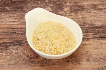 Raw basmati rice in the bowl