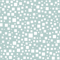 Seamless background with random white squares. Abstract ornament. Dotted abstract pattern