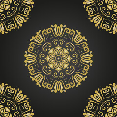 Classic seamless pattern. Damask orient golden ornament. Classic vintage background. Orient ornament for fabric, wallpaper and packaging