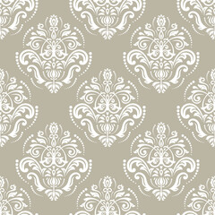 Classic seamless white pattern. Damask orient ornament. Classic vintage background. Orient ornament for fabric, wallpaper and packaging
