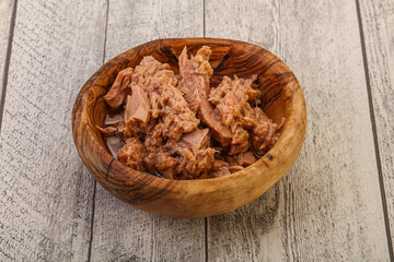 Canned tuna fillet for salad
