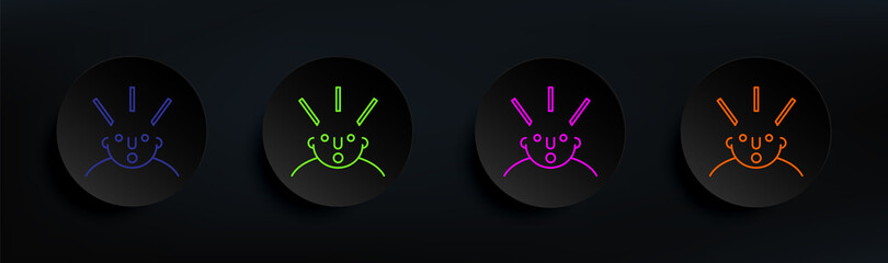 surprised on mind dark badge color set. Simple thin line, outline vector of what is in your mind icons for ui and ux, website or mobile application