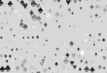 Light Silver, Gray vector template with poker symbols.
