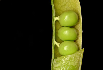 Peas in pod macro shot