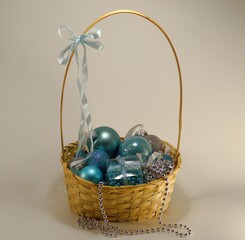easter eggs in basket