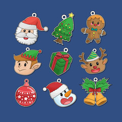 Christmas element ornament hand drawn cartoon collection