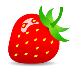 Strawberry icon, vector cartoon