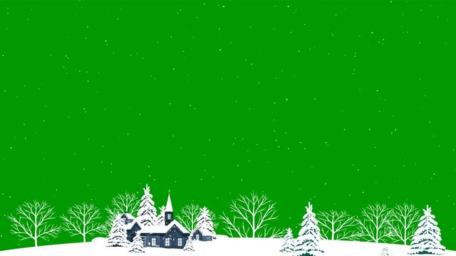 Christmas celebrations and snowfall motion graphics with green screen background