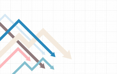 Vector artwork depicts financial failure, bearish stock market, bad sales, business loss, and investment lost.