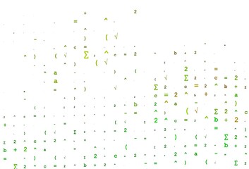 Light Green, Yellow vector background with Digit symbols.