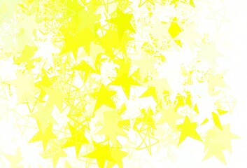 Light Green, Yellow vector backdrop with small and big stars.