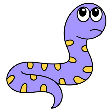 the giant python was daydreaming doodle kawaii. doodle icon image