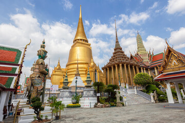Temple of the Emerald Buddha or Wat Phra Kaew temple, Bangkok, Thailand