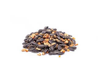 Vogelfutter isoliert auf weißen Hintergrund