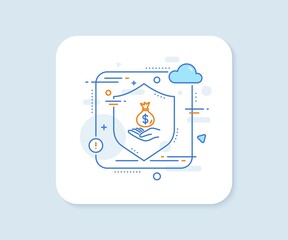 Income money line icon. Abstract vector button. Savings sign. Save finance symbol. Income money line icon. Protect shield concept. Vector