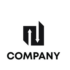 letter N with arrow logo