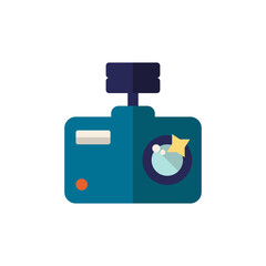 Digital Camera flat icon. Color simple element from wearable devices collection. Creative Digital Camera icon for web design, templates, infographics and more