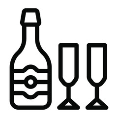 
Party celebration toast, solid icon of drinks cheers 
